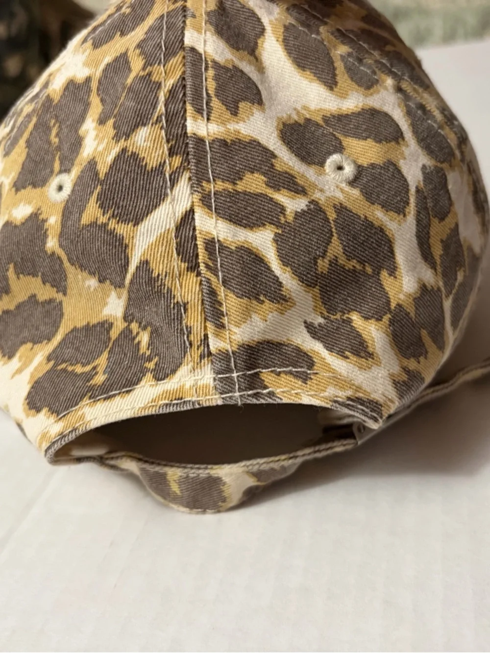 aerie Leopard Print Cap in Cream & Brown - Picture 3 of 8